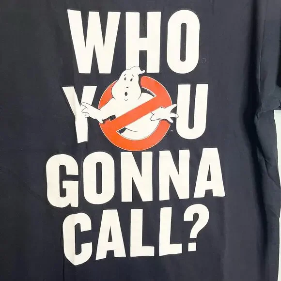 Hybrid Apparel Men's Ghostbusters Who You Gonna Call Logo Quote T-Shirt Medium - Picture 4 of 11